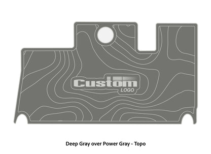Dura-Deck Triton 21xs  custom eva foam bass boat flooring in deep gray over power gray topo pattern