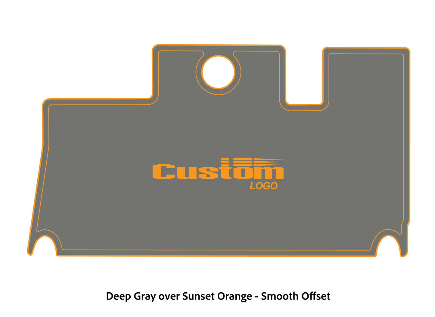 Dura-Deck Triton 21xs custom eva foam bass boat flooring in deep gray over sunset orange smooth offset pattern