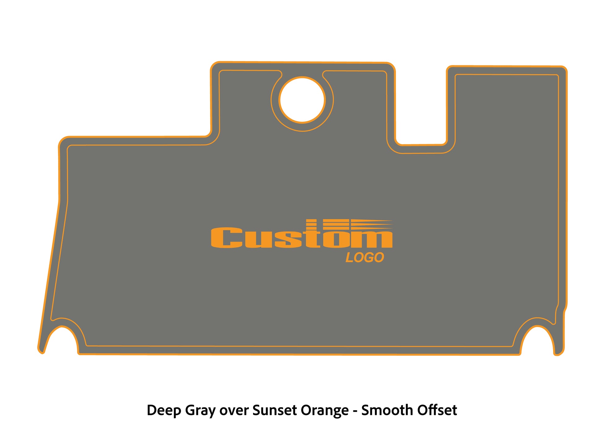 Dura-Deck Triton 21xs custom eva foam bass boat flooring in deep gray over sunset orange smooth offset pattern