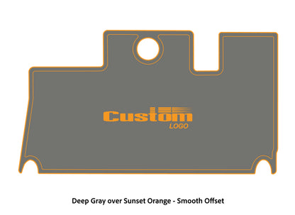 Dura-Deck Triton 21xs custom eva foam bass boat flooring in deep gray over sunset orange smooth offset pattern