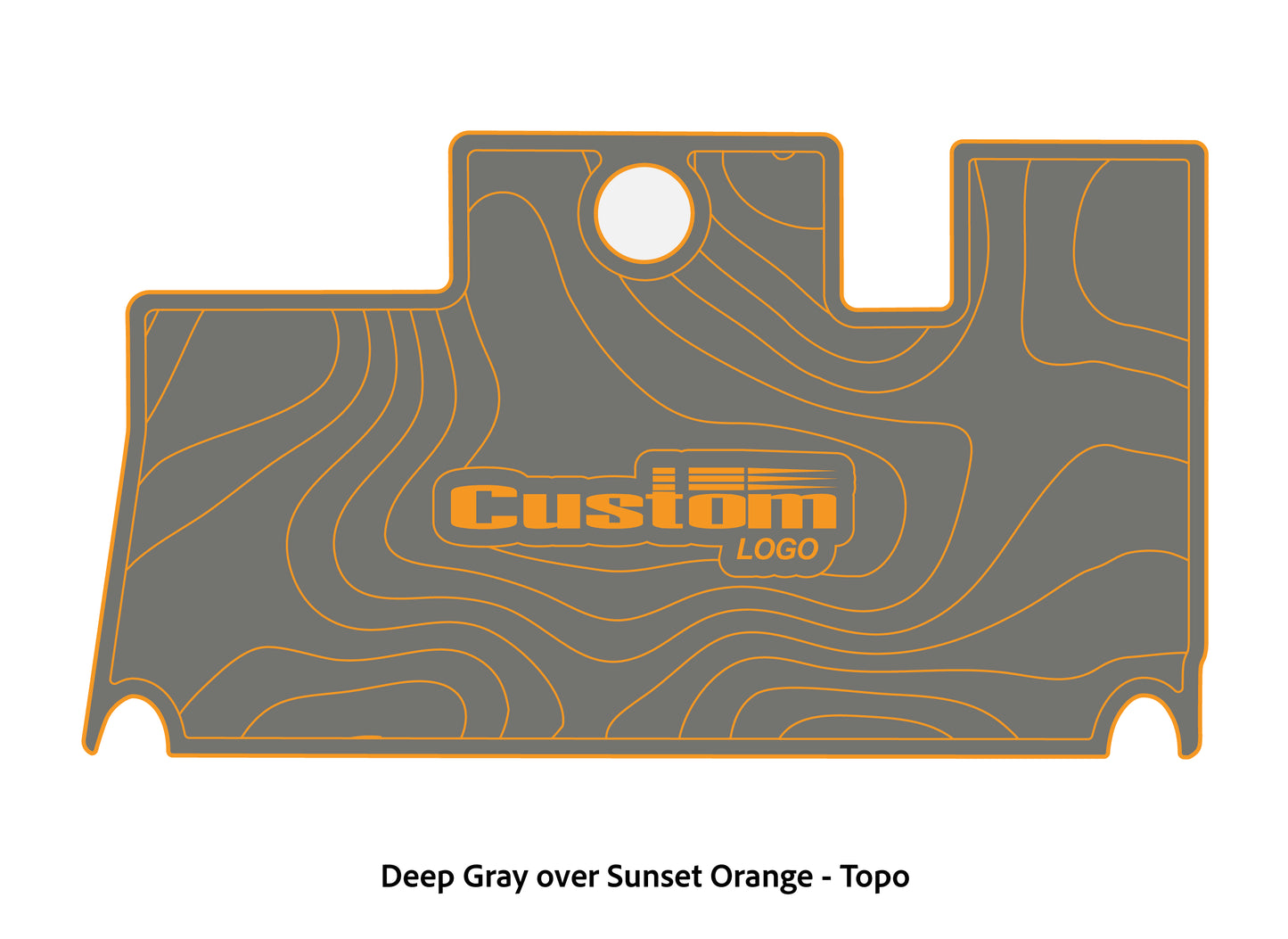 Dura-Deck Triton 2013 custom eva foam bass boat flooring in deep gray over sunset orange topo pattern
