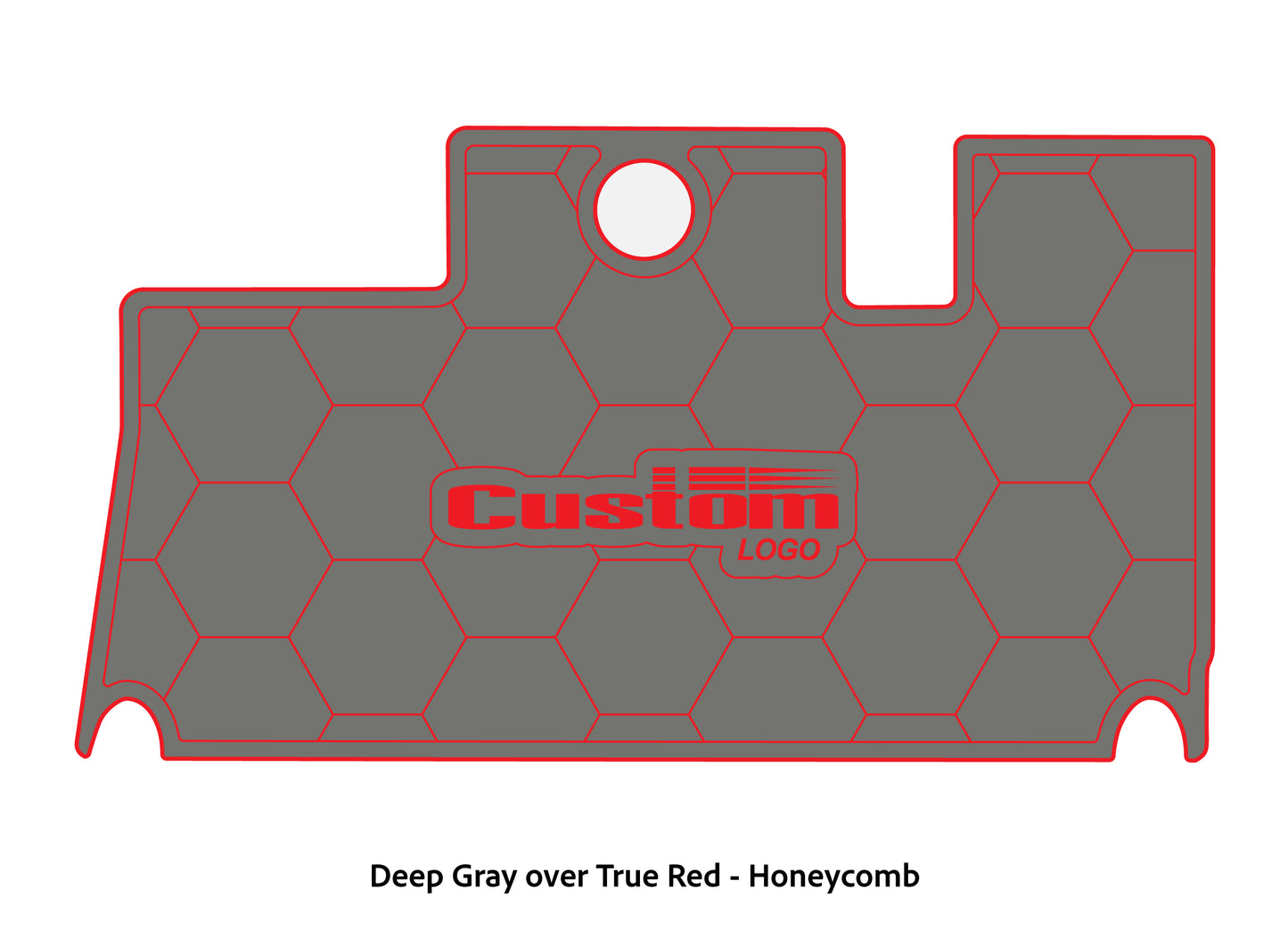 Dura-Deck Triton 21xs  custom eva foam bass boat flooring in deep gray over true red honeycomb pattern