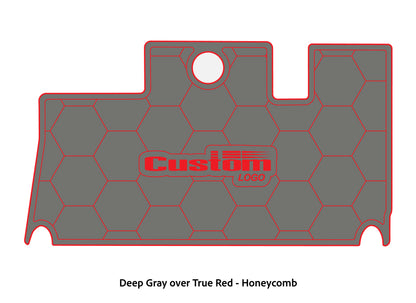 Dura-Deck Triton 21xs  custom eva foam bass boat flooring in deep gray over true red honeycomb pattern