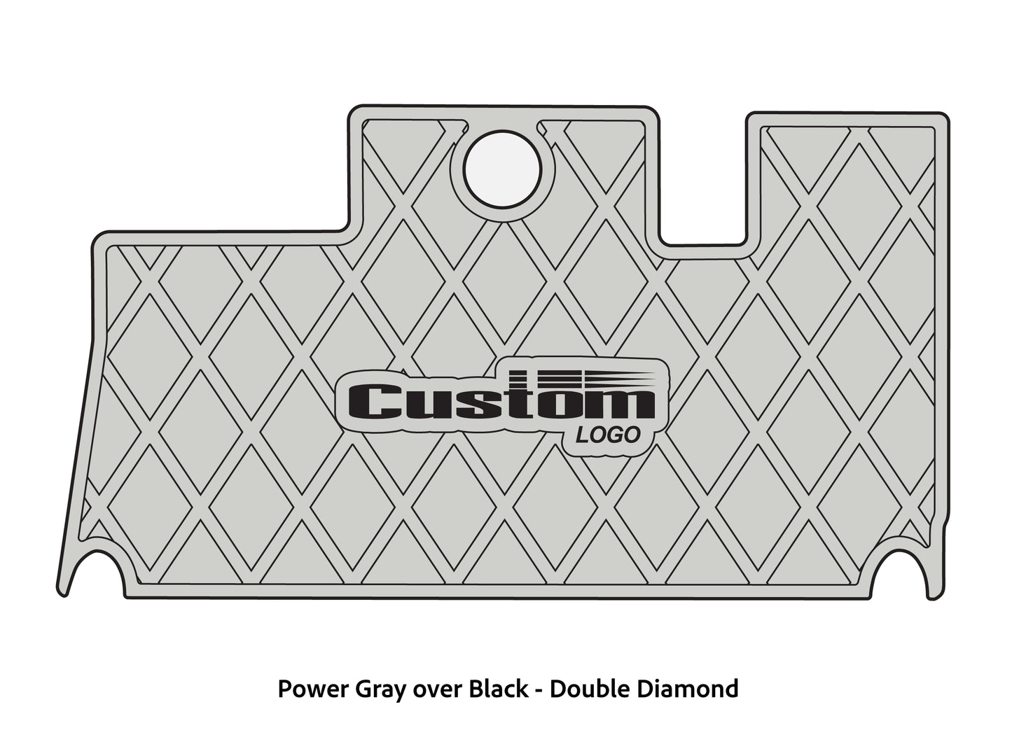 Dura-Deck Triton 2013-custom eva foam bass boat flooring in power gray over black double diamond pattern