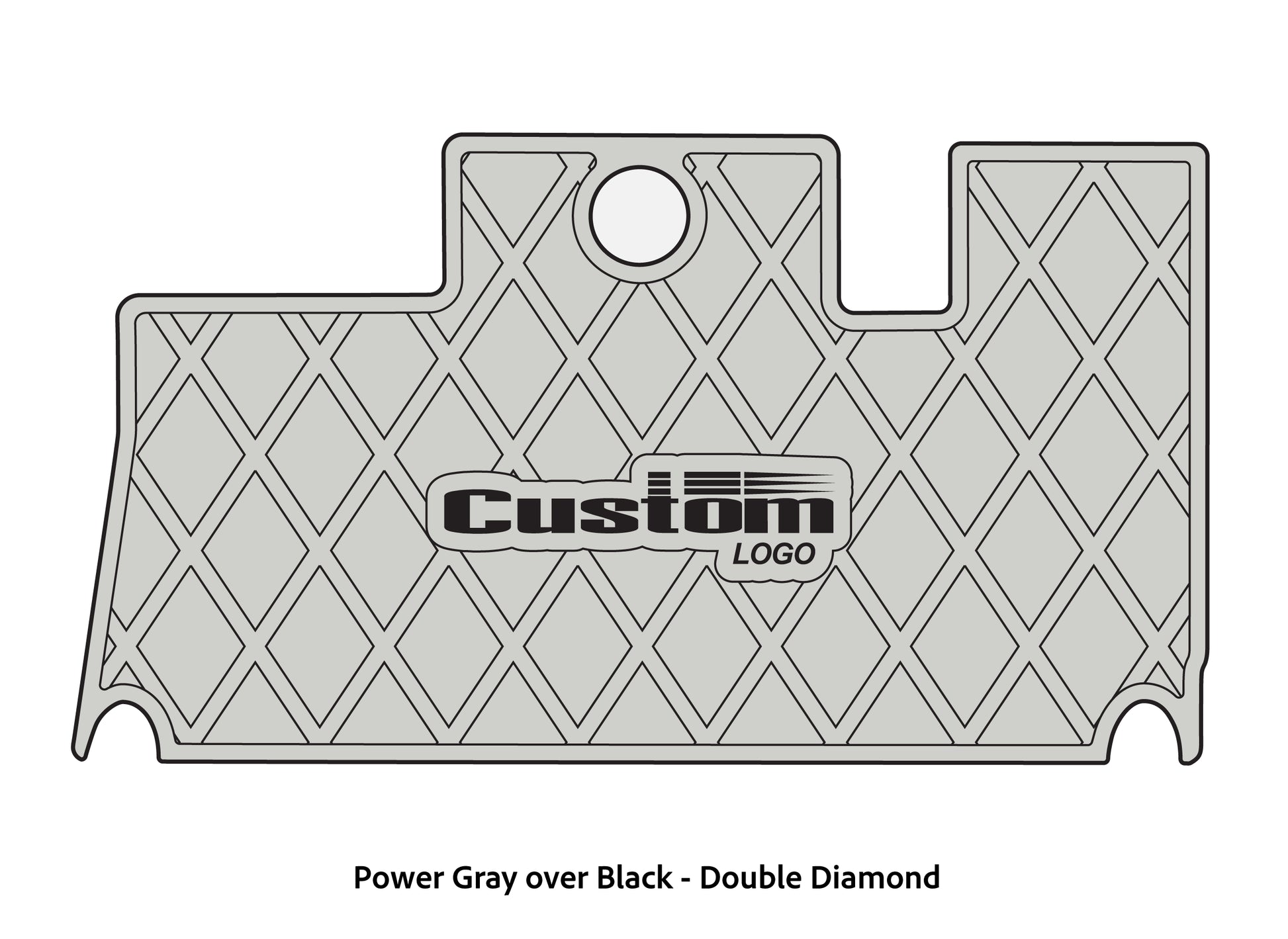 Dura-Deck Triton 2013-custom eva foam bass boat flooring in power gray over black double diamond pattern