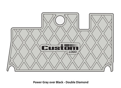 Dura-Deck Triton 2013-custom eva foam bass boat flooring in power gray over black double diamond pattern
