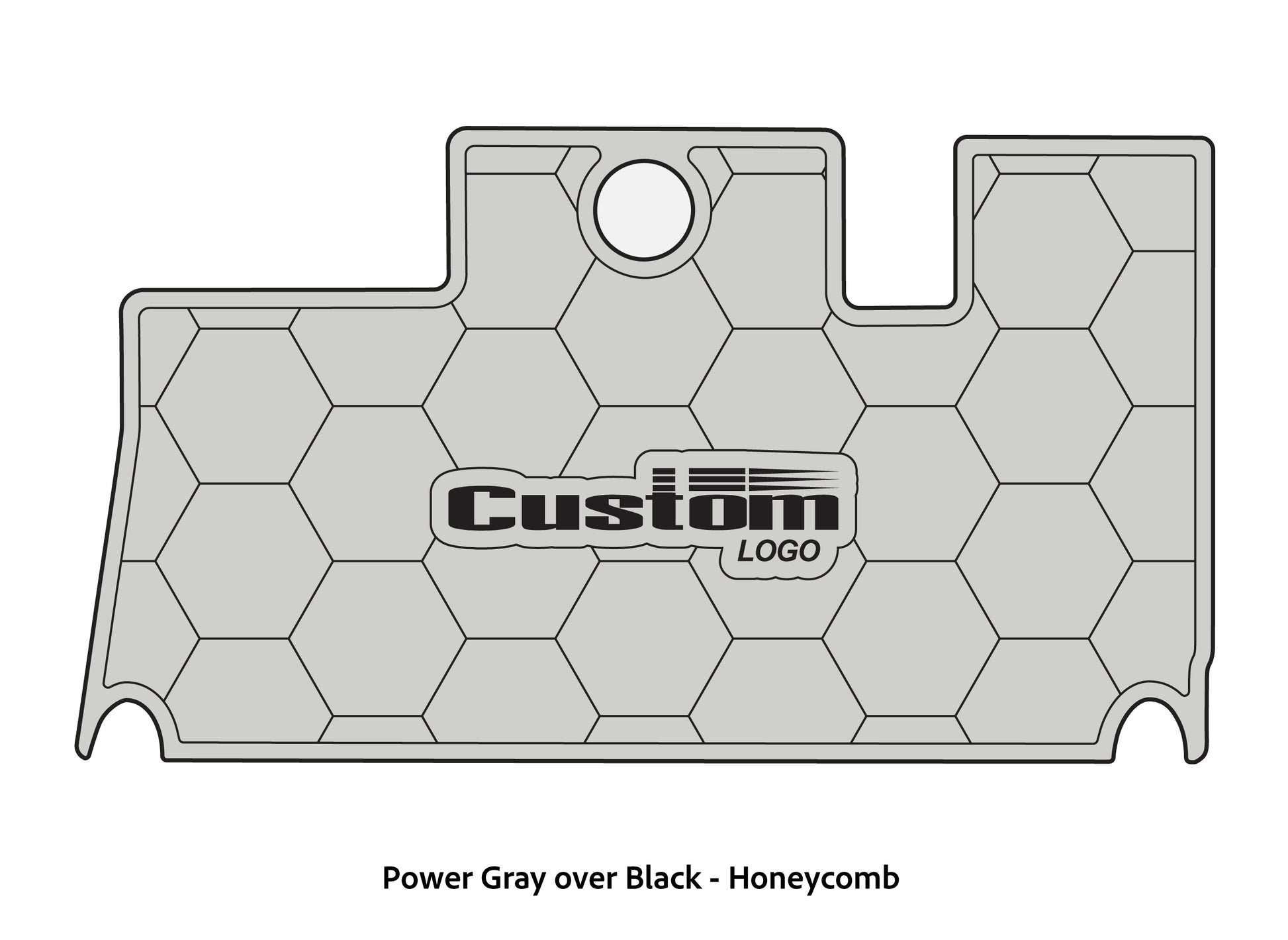 Dura-Deck Triton 21xs custom eva foam bass boat flooring in power gray over black honeycomb pattern