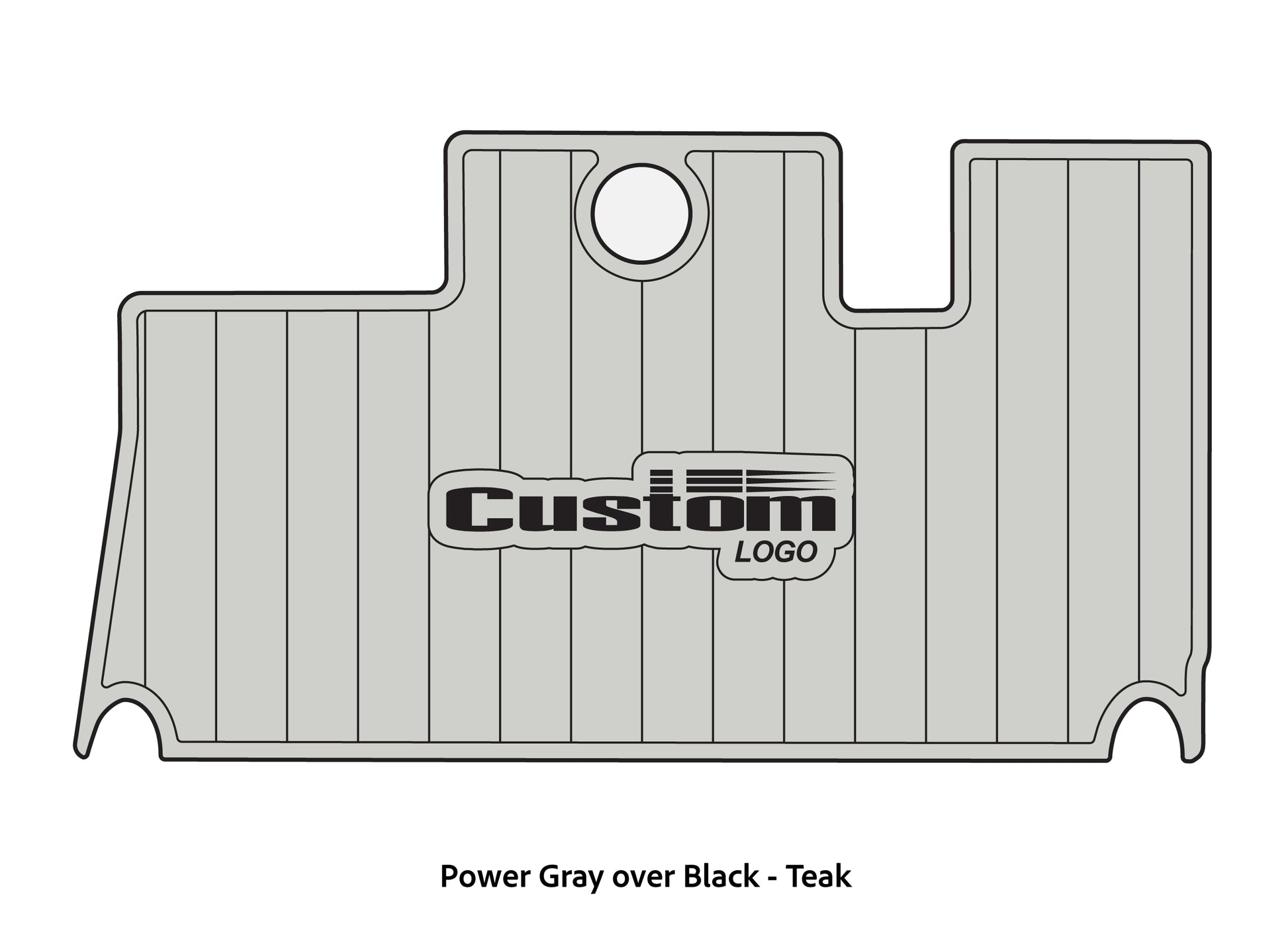 Dura-Deck Triton 21XS custom eva foam bass boat flooring in power gray over black teak pattern