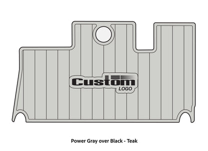 Dura-Deck Triton 21XS custom eva foam bass boat flooring in power gray over black teak pattern