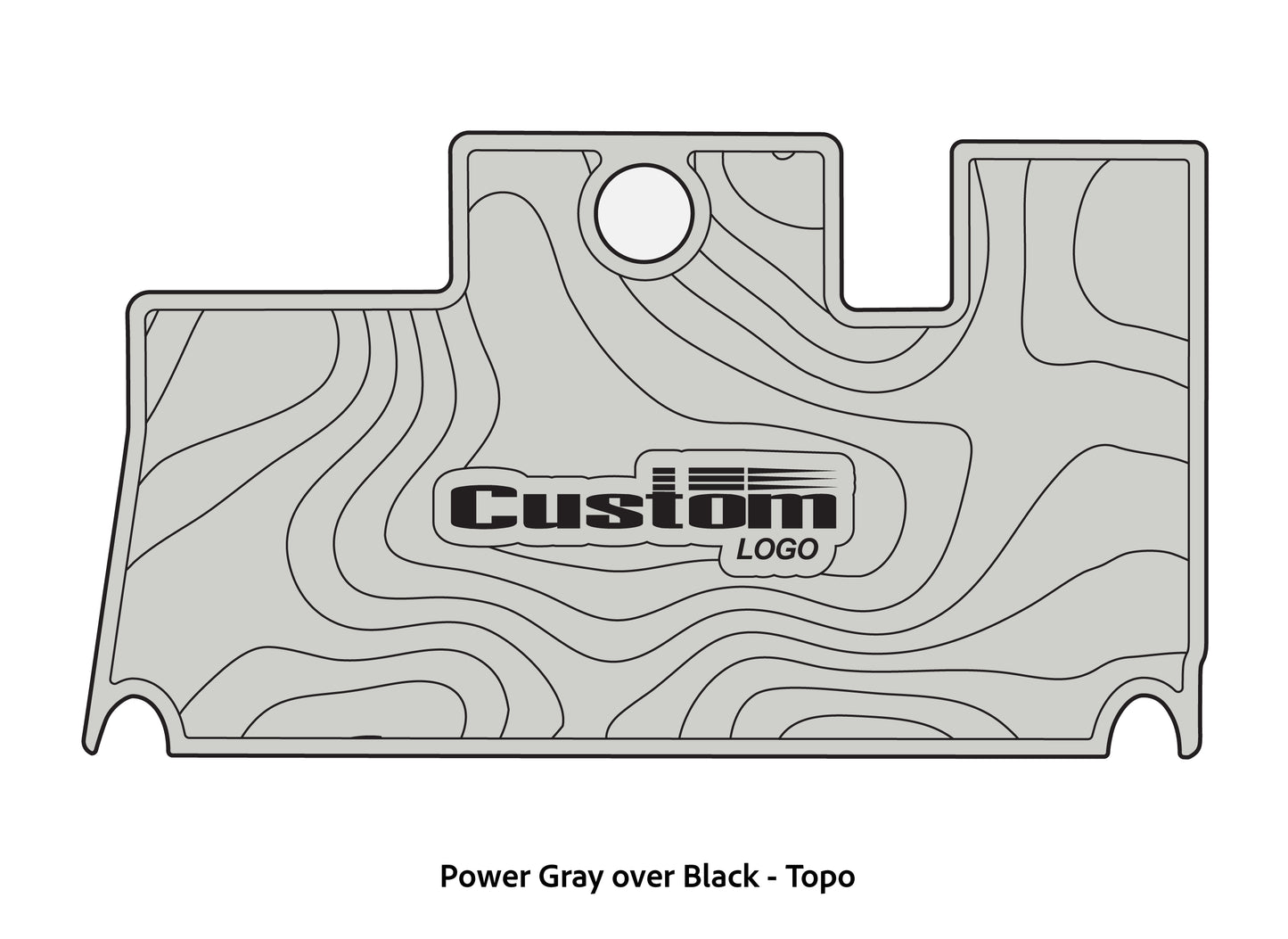 Dura-Deck Triton 21xs custom eva foam bass boat flooring in power gray over black topo pattern
