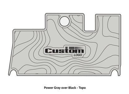 Dura-Deck Triton 21xs custom eva foam bass boat flooring in power gray over black topo pattern