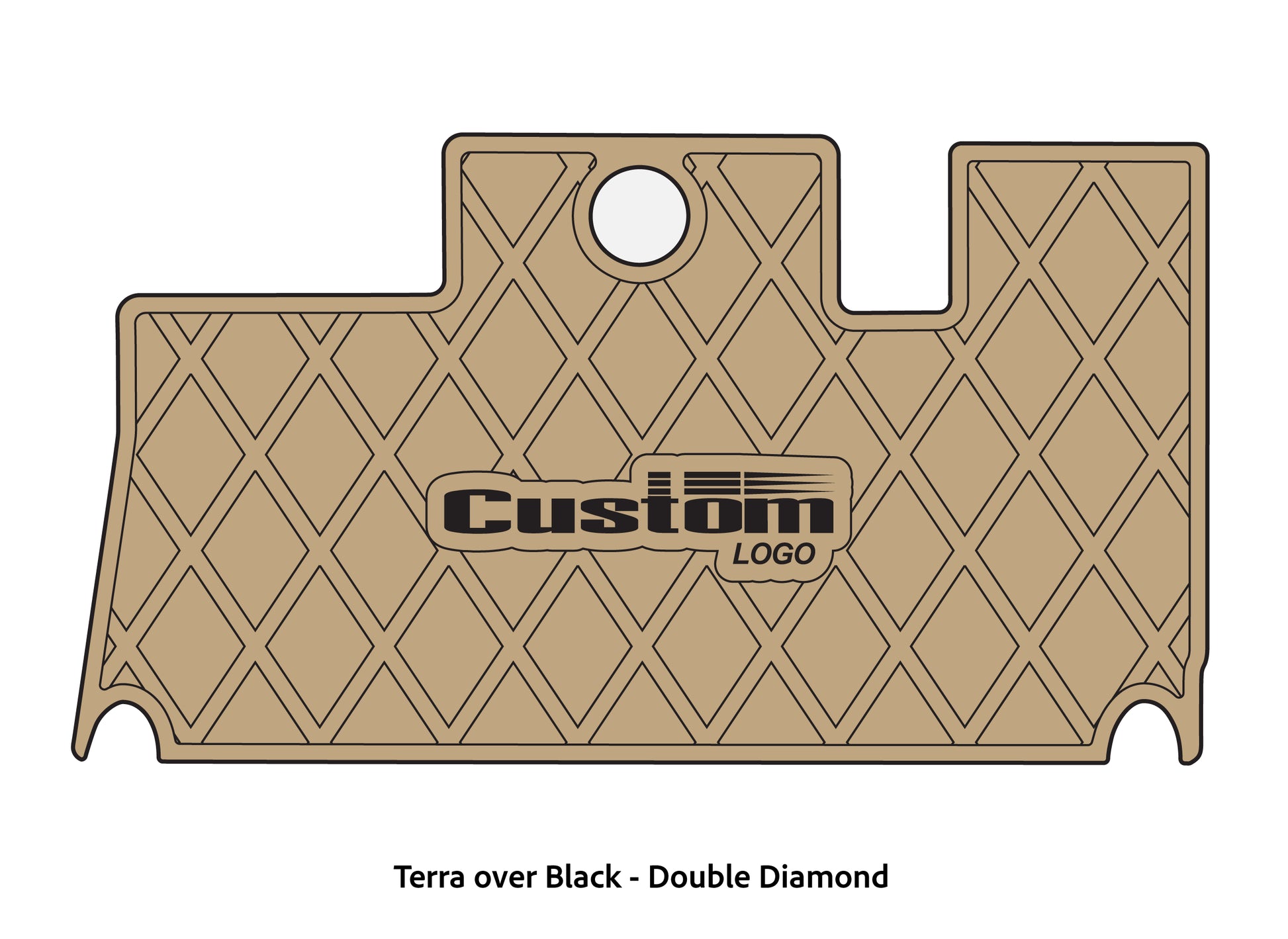 Dura-Deck Triton 21xs custom eva foam bass boat flooring in terra over black double diamond pattern