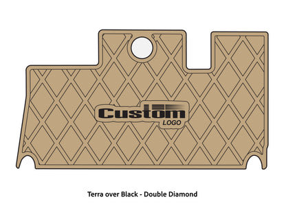 Dura-Deck Triton 21xs custom eva foam bass boat flooring in terra over black double diamond pattern