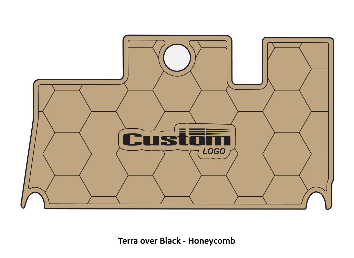Dura-Deck Triton 21XS custom eva foam bass boat flooring in terra over black honeycomb pattern