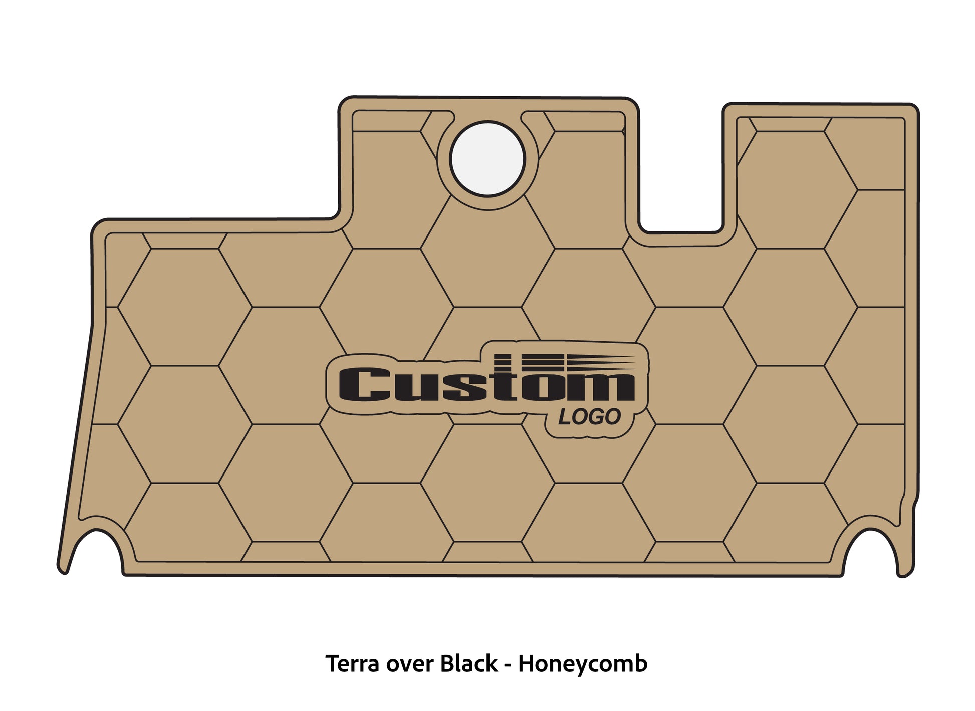 Dura-Deck Triton 21XS custom eva foam bass boat flooring in terra over black honeycomb pattern
