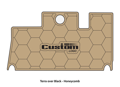 Dura-Deck Triton 21XS custom eva foam bass boat flooring in terra over black honeycomb pattern