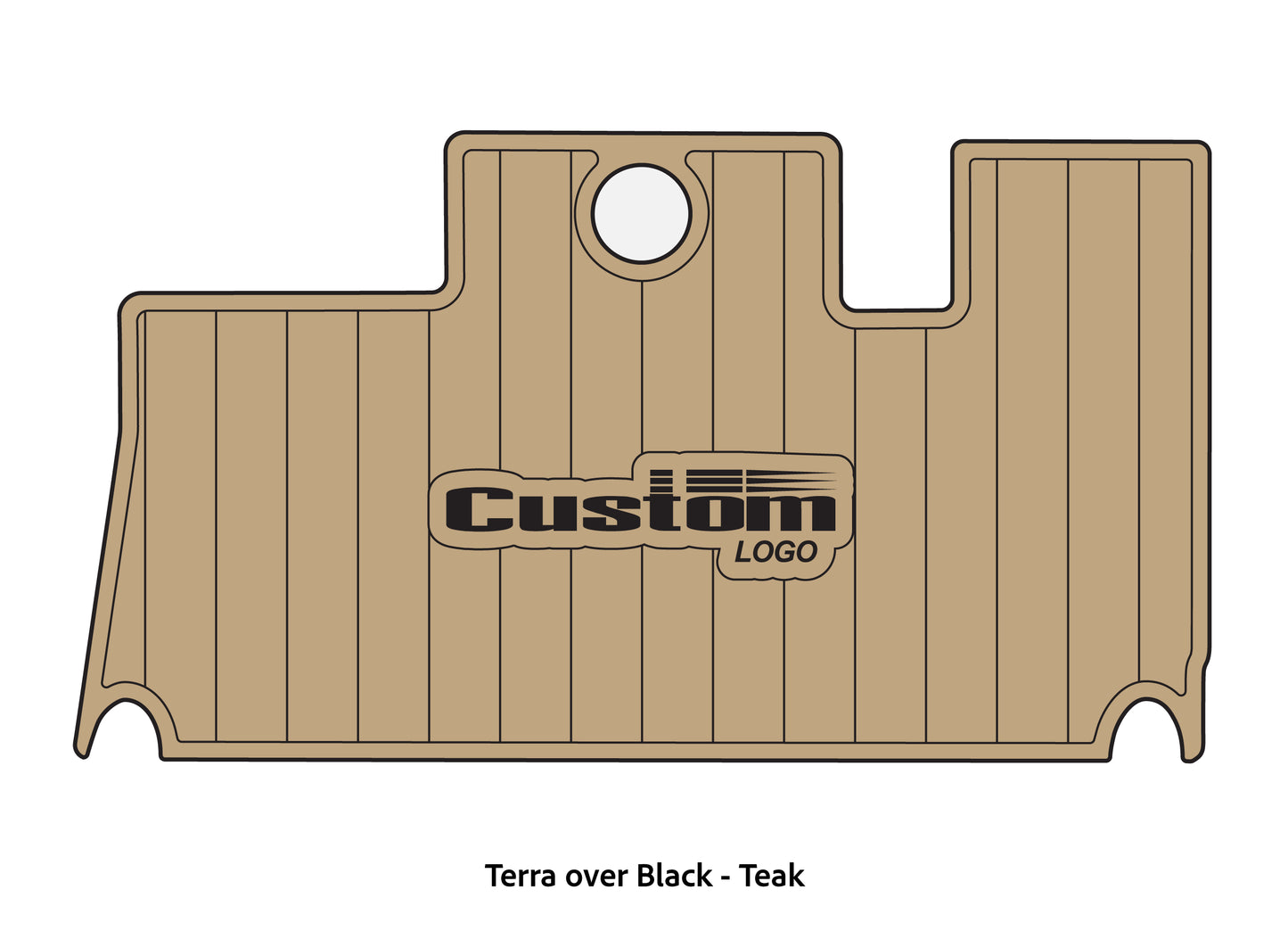 Dura-Deck Triton 21xs custom eva foam bass boat flooring in terra over black teak pattern
