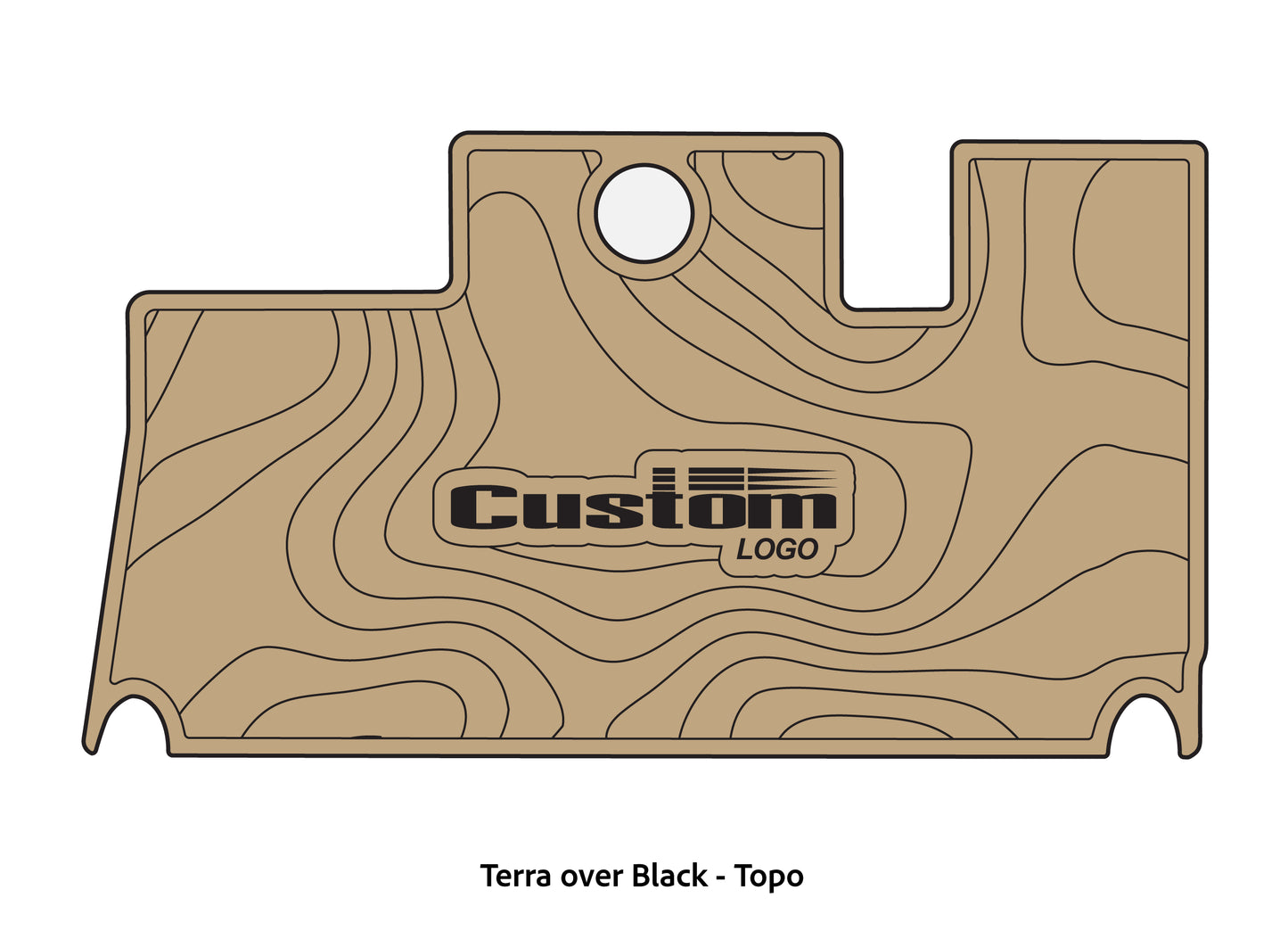 Dura-Deck Triton 21XS custom eva foam bass boat flooring in terra over black topo pattern