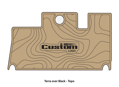 Dura-Deck Triton 21XS custom eva foam bass boat flooring in terra over black topo pattern