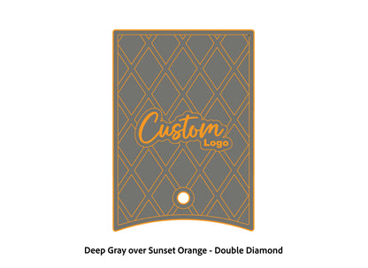 Dura-Deck Ranger 520c center locker  eva foam accessory set in deep gray over sunset orange double diamond pattern