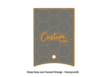 Dura-Deck Ranger 520c center locker  eva foam accessory set in deep gray over sunset orange honeycomb pattern