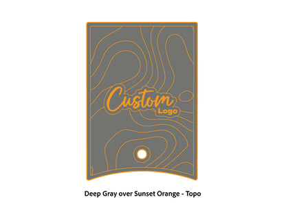 Dura-Deck Ranger 520c center locker  eva foam accessory set in deep gray over sunset orange topo pattern