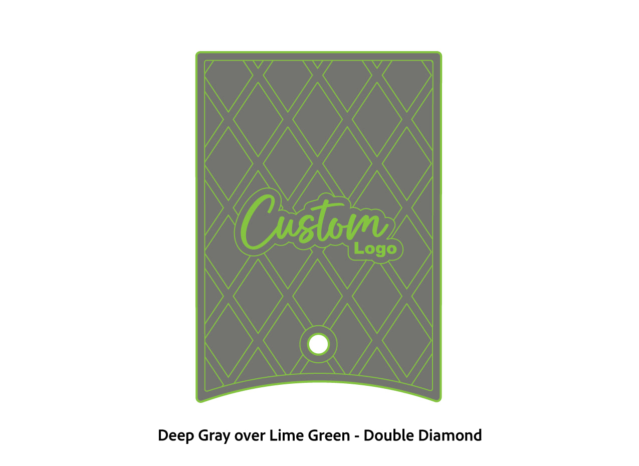 Dura-Deck Ranger 520c center locker  eva foam accessory set in deep gray over lime green double diamond pattern