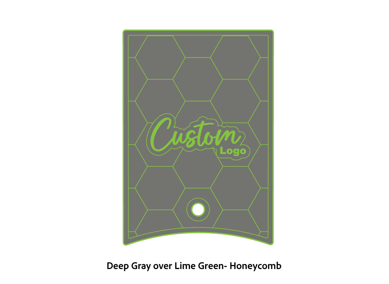 Dura-Deck Ranger 520c center locker  eva foam accessory set in deep gray over lime green honeycomb pattern