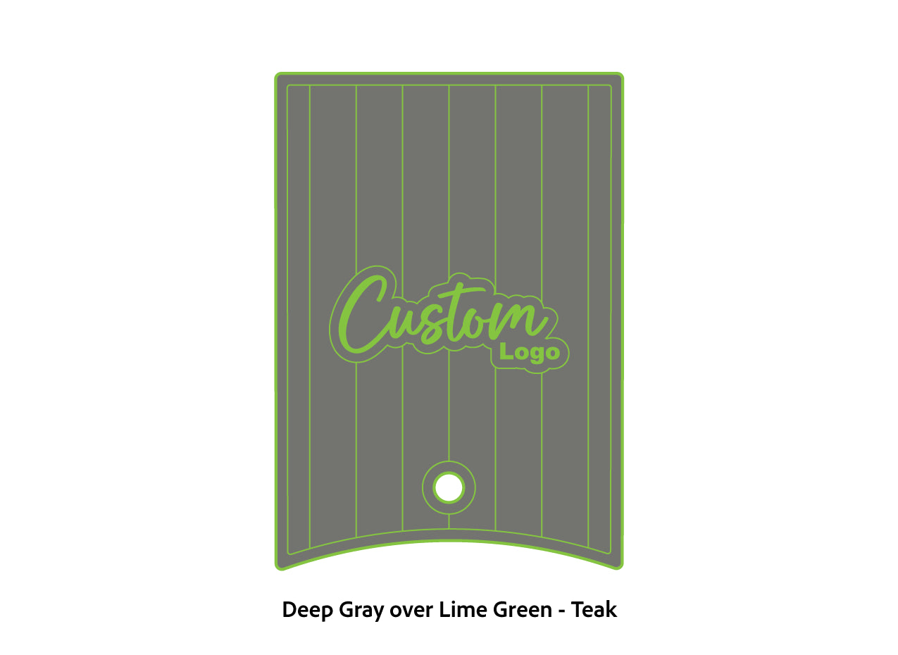 Dura-Deck Ranger 520c center locker  eva foam accessory set in deep gray over lime green teak pattern