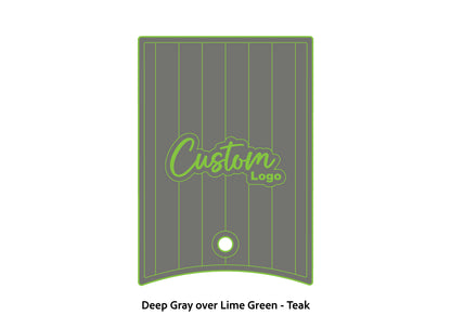 Dura-Deck Ranger 520c center locker  eva foam accessory set in deep gray over lime green teak pattern