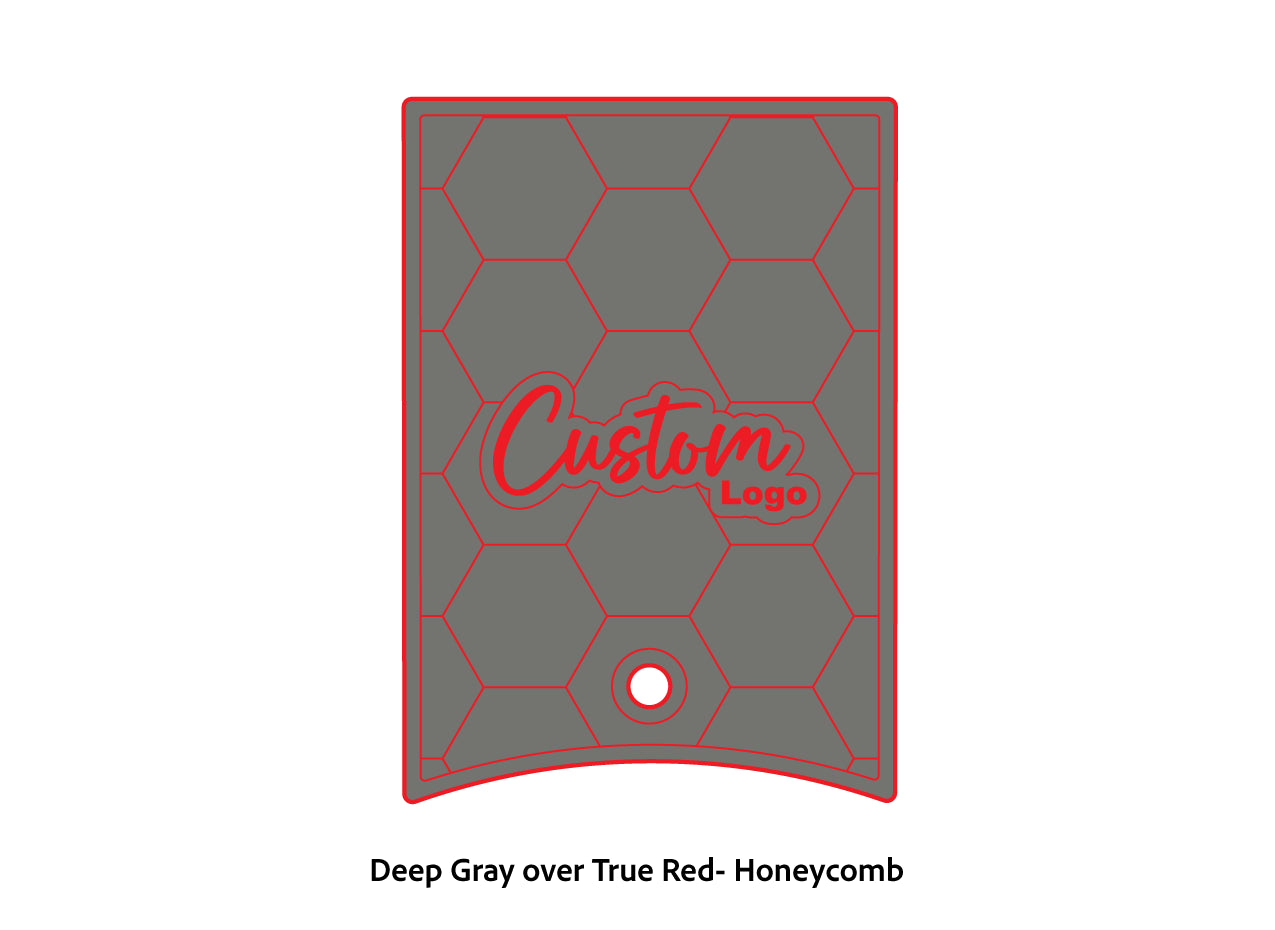 Dura-Deck Ranger 520c center locker  eva foam accessory set in deep gray over true red honeycomb pattern
