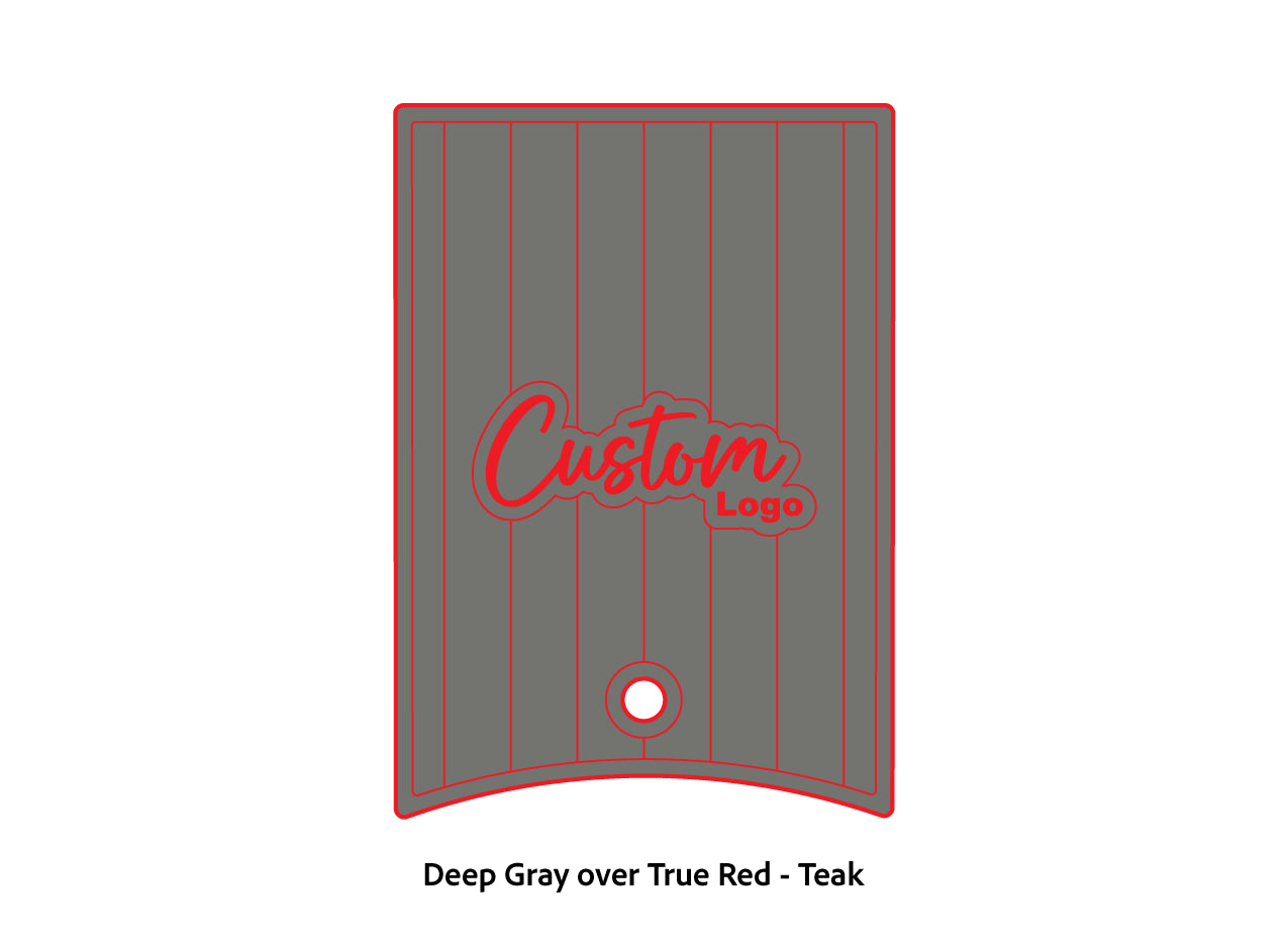 Dura-Deck Ranger 520c center locker  eva foam accessory set in deep gray over true red teak pattern