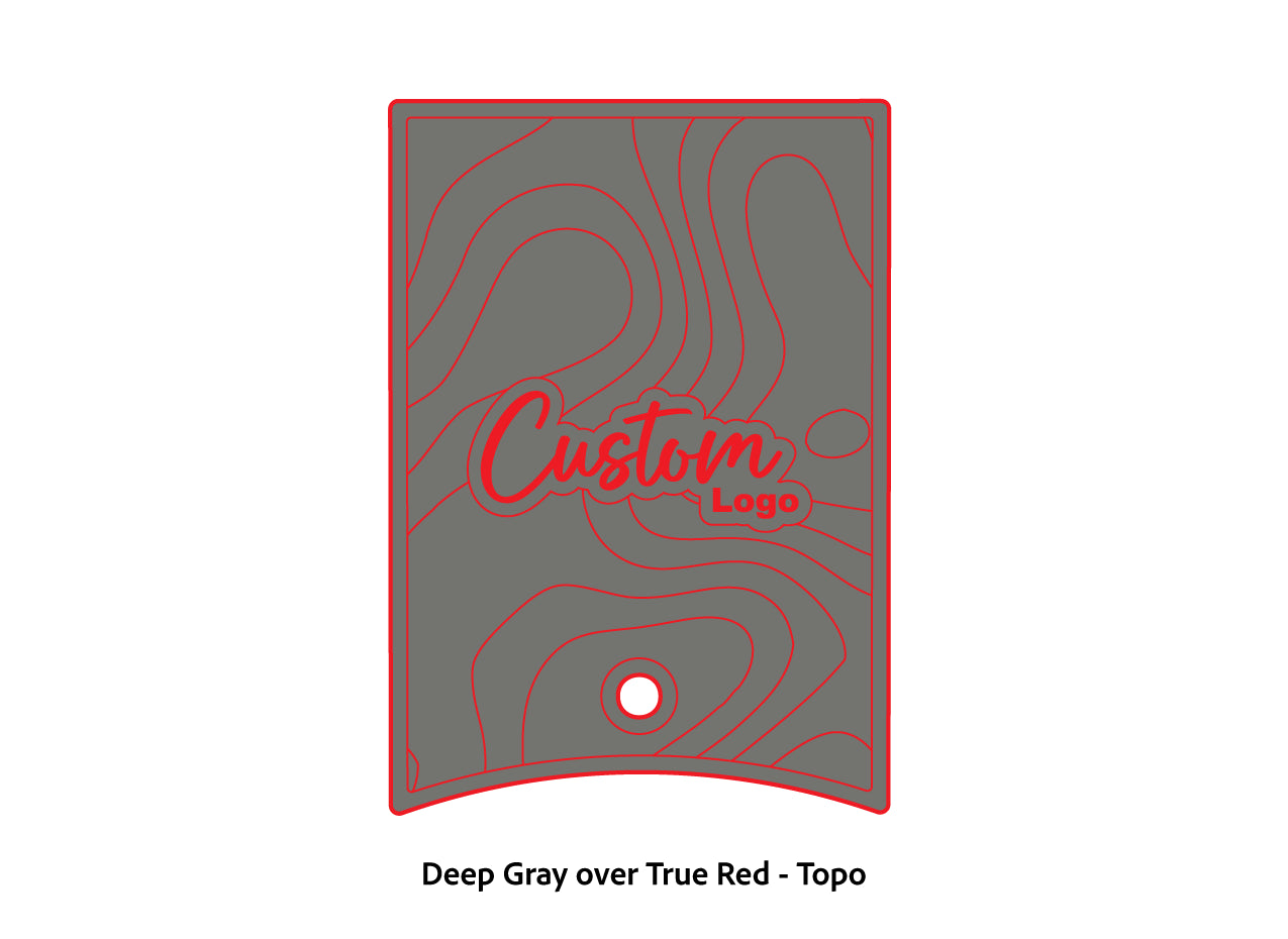 Dura-Deck Ranger 520c center locker  eva foam accessory set in deep gray over true red topo pattern
