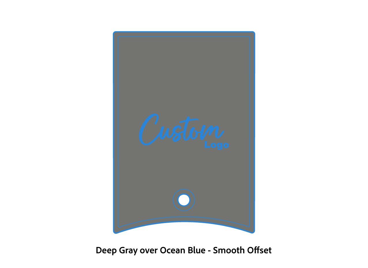 Dura-Deck Ranger 520c center locker  eva foam accessory set in deep gray over ocean blue smooth offset pattern