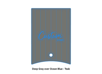Dura-Deck Ranger 520c center locker  eva foam accessory set in deep gray over ocean blue teak pattern