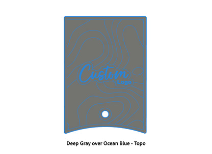 Dura-Deck Ranger 520c center locker  eva foam accessory set in deep gray over ocean blue topo pattern