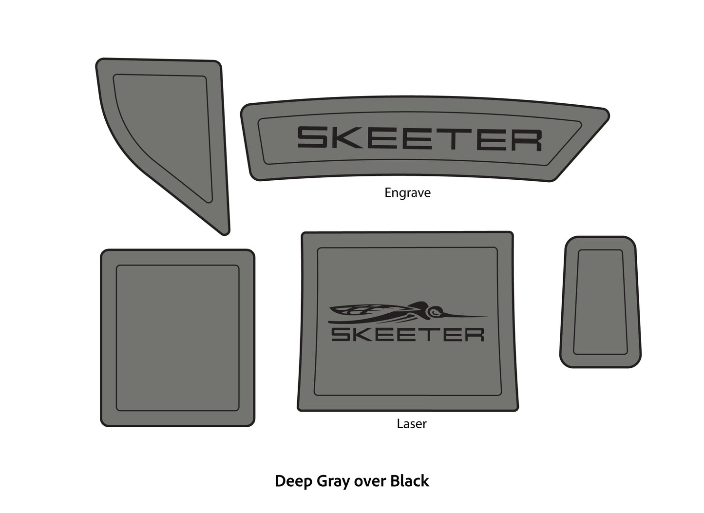 Dura-Deck Skeeter Tzx195 custom EVA foam bass boat flooring in deep gray over black
