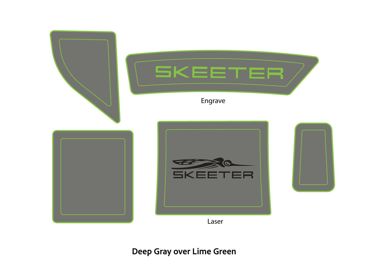 Dura-Deck Skeeter Tzx 195 eva foam acceossory pad set in deep gray over lime