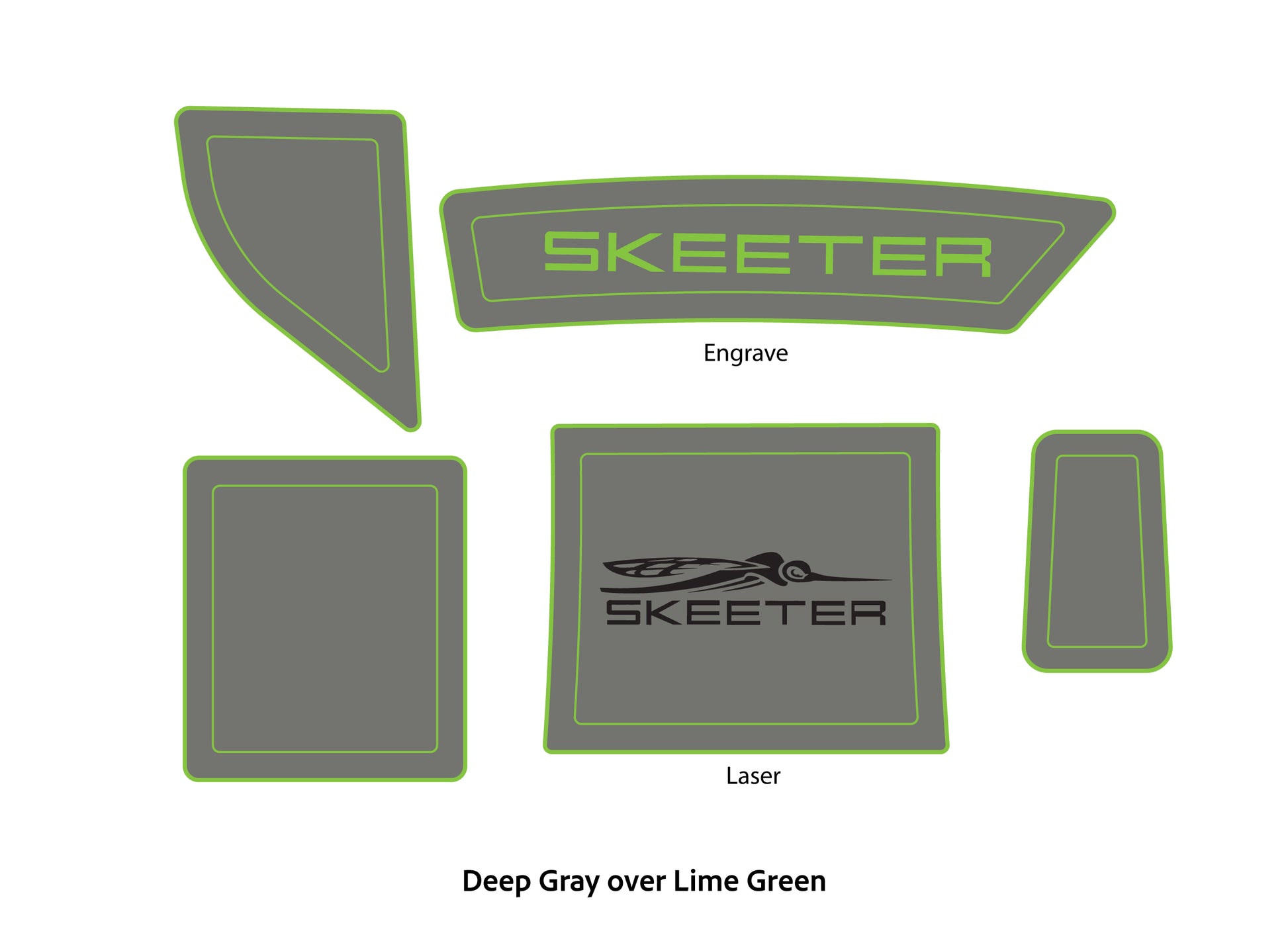 Dura-Deck Skeeter Tzx 195 eva foam acceossory pad set in deep gray over lime