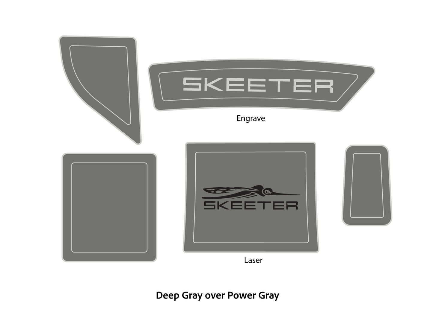 Dura-Deck Skeeter TZX 195 EVA foam accessory pad set in deep gray over power gray