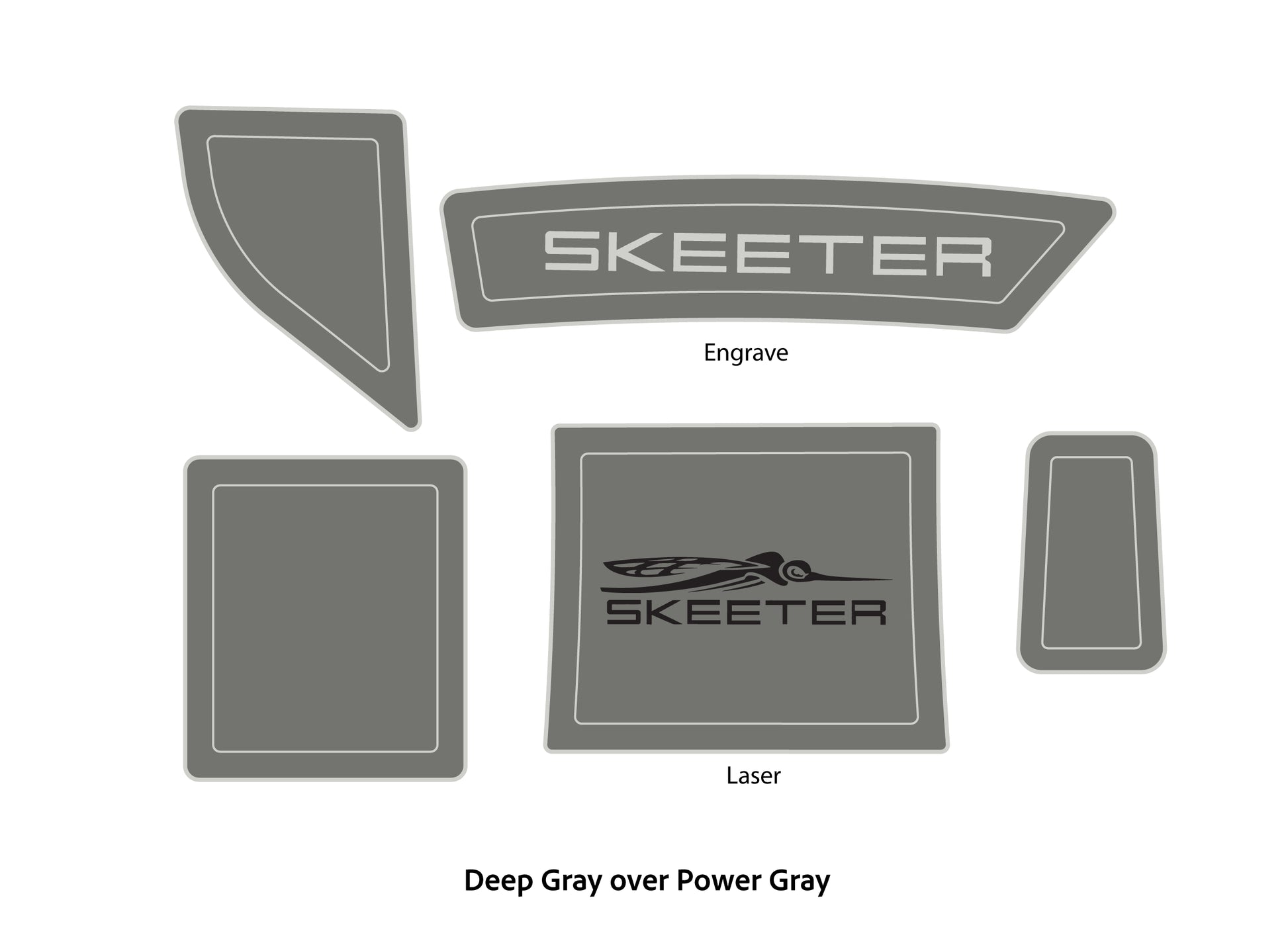 Dura-Deck Skeeter TZX 195 EVA foam accessory pad set in deep gray over power gray