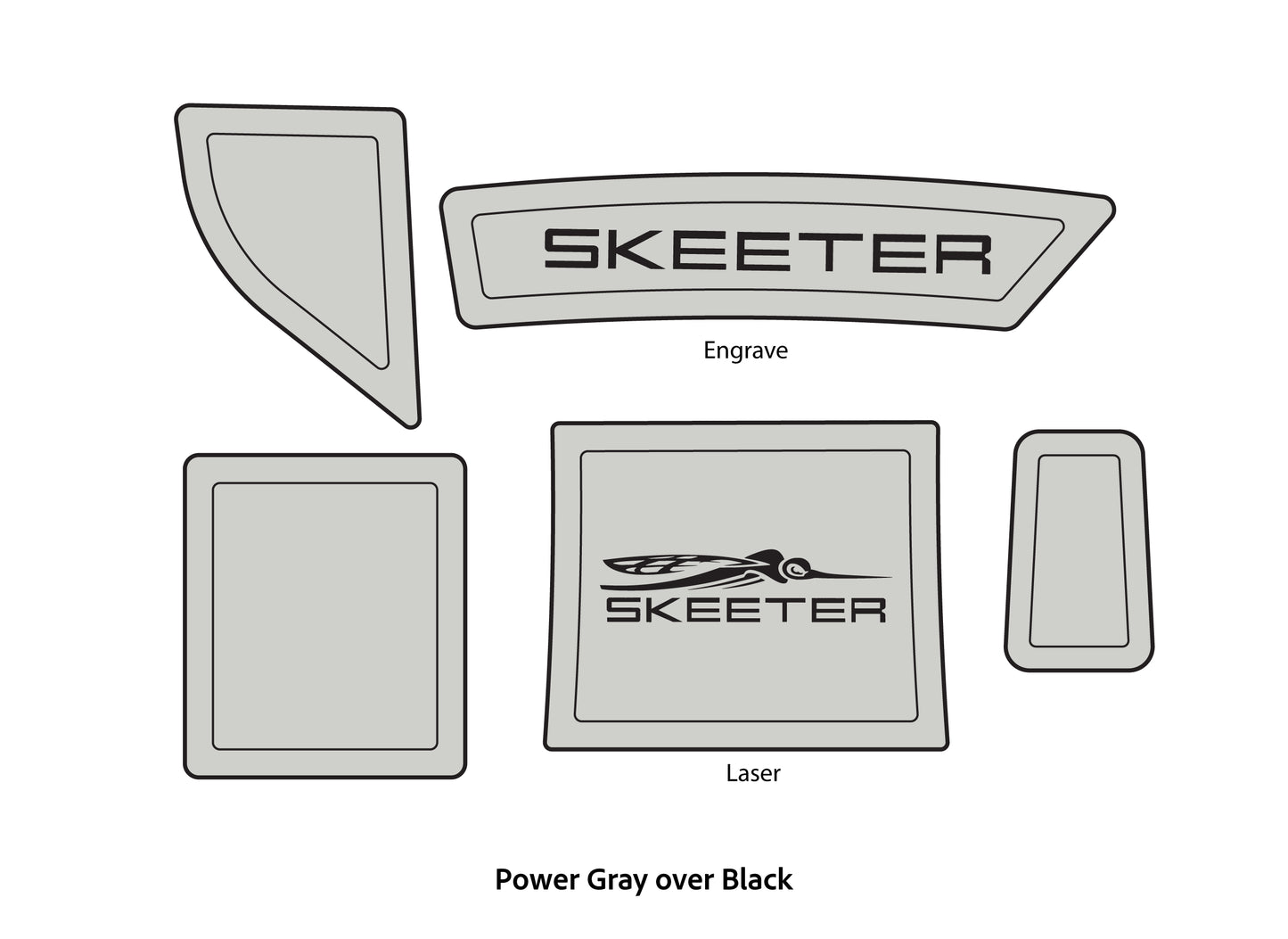 Dura-Deck Skeeter Tzx 195 EVA foam accessory pad set in power gray over black