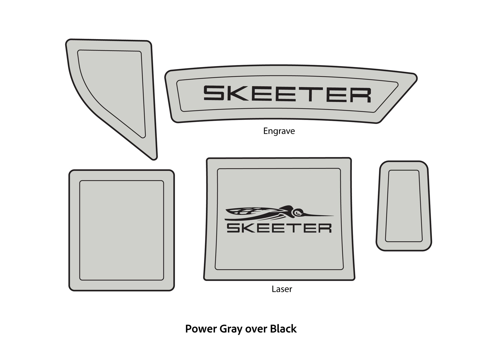 Dura-Deck Skeeter Tzx 195 EVA foam accessory pad set in power gray over black