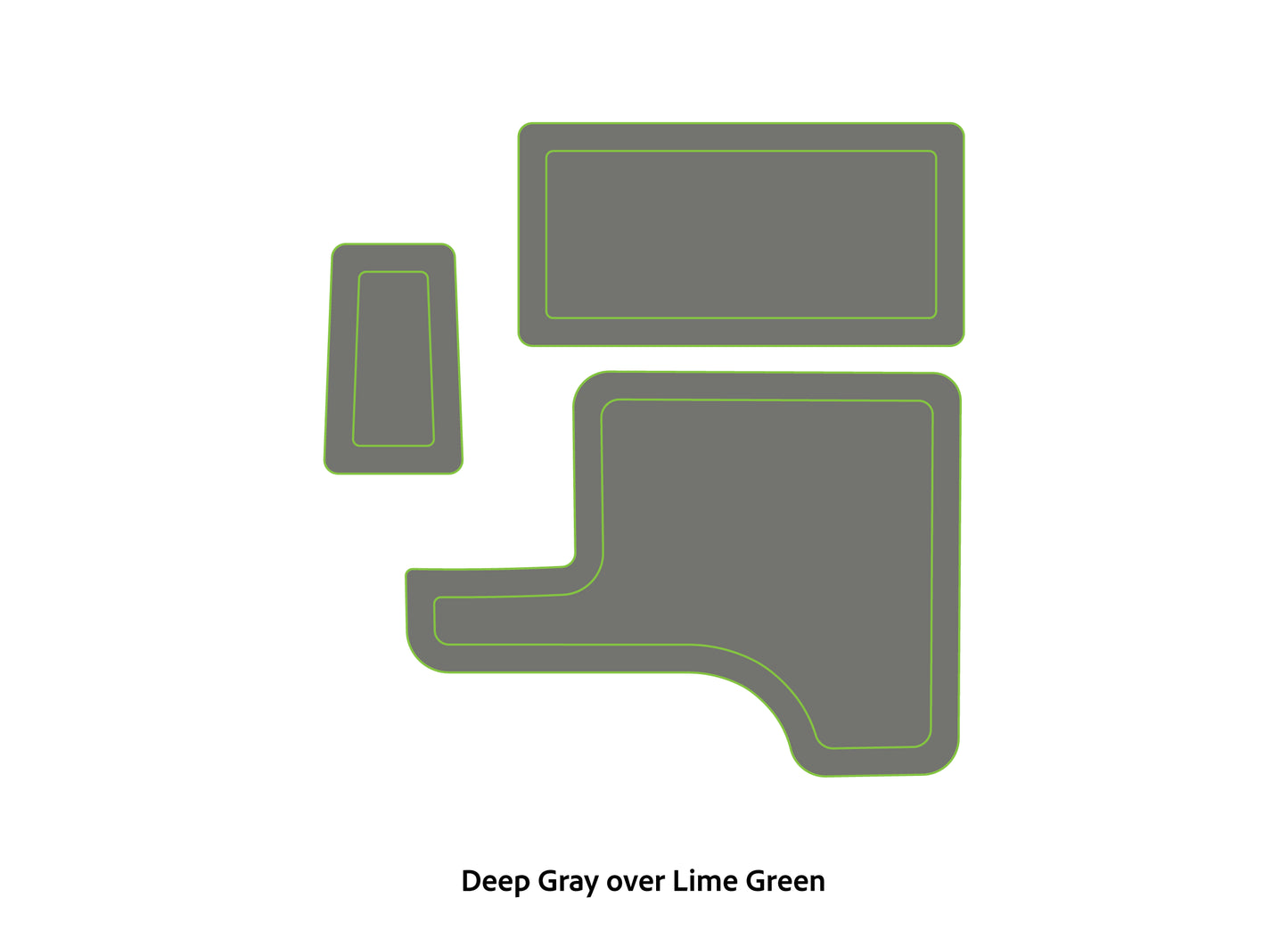 Dura-Deck Triton 179trx EVA foam accessory pad set in deep gray over lime green