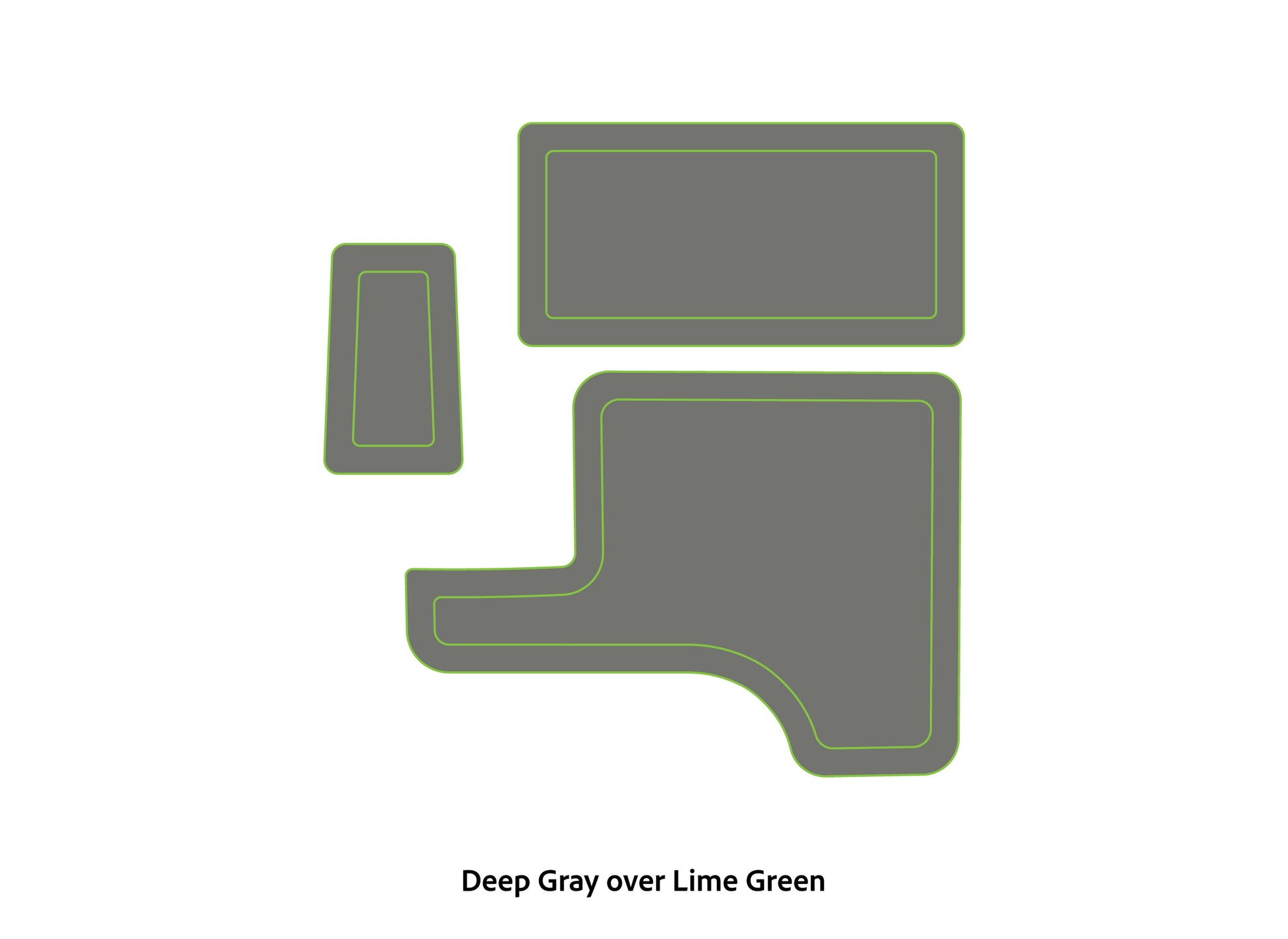Dura-Deck Triton 179trx EVA foam accessory pad set in deep gray over lime green