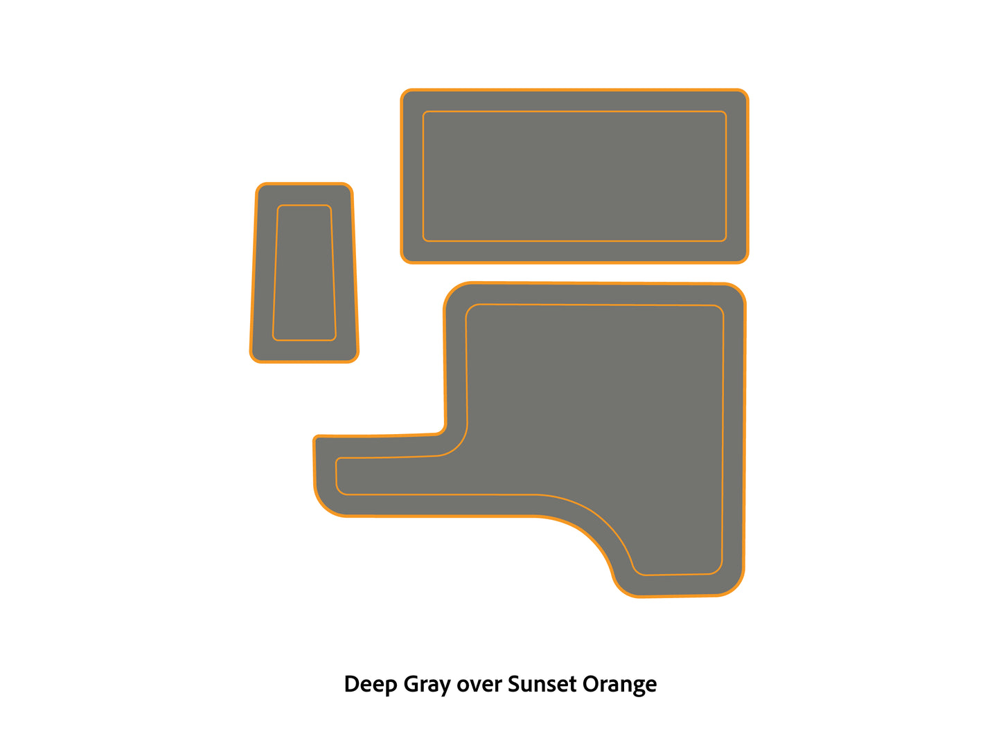 Dura-Deck Triton 179trx EVA foam accessory pad set in deep gray over sunset orange