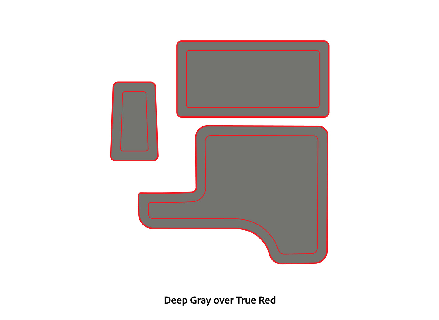 Dura Deck Triton 179trx EVA foam accessory pad set deep gray over true red