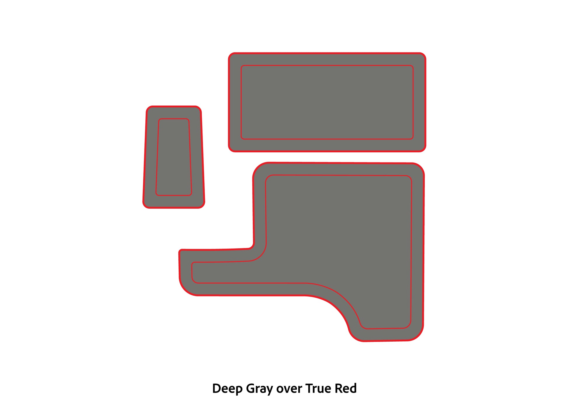 Dura Deck Triton 179trx EVA foam accessory pad set deep gray over true red