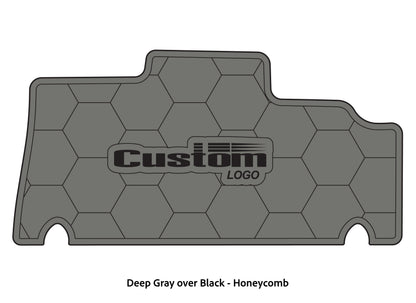 Dura-deck Triton 179TRX custom EVA foam bass boat flooring in deep gray over black honeycomb pattern