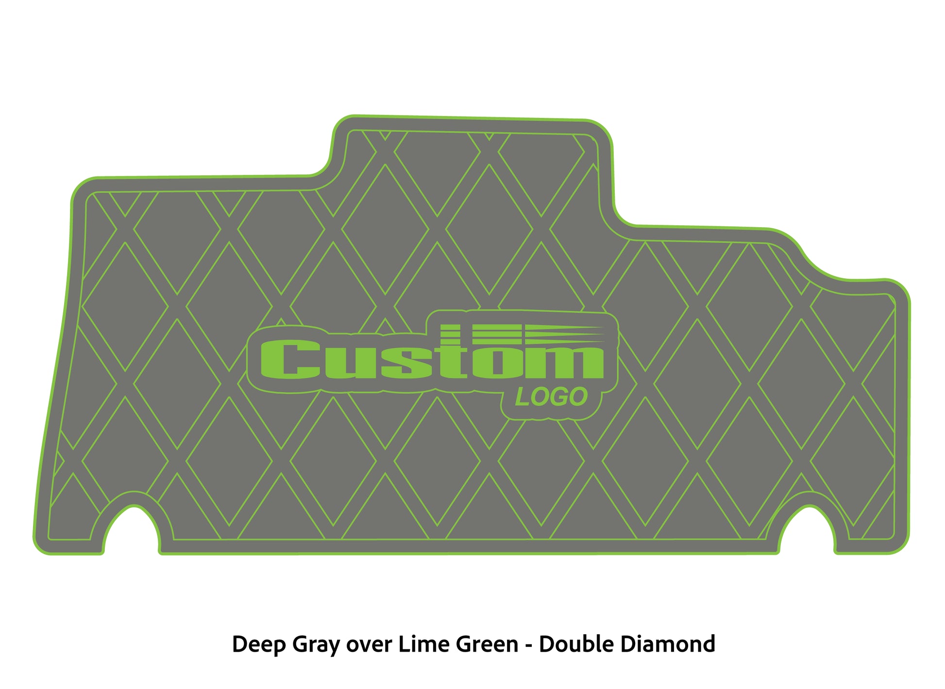 Dura-deck Triton 179TRX custom EVA foam bass boat flooring in deep gray over lime green double diamond pattern